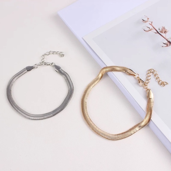 ⚜️[𝟯/$𝟭𝟴]⚜️NEW Flat Snake Chunky Anklet - Picture 12 of 16